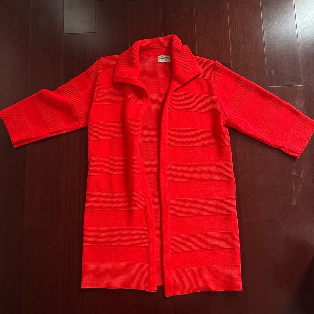 Vintage 1960s-1970s Open-Front Midi Cardigan